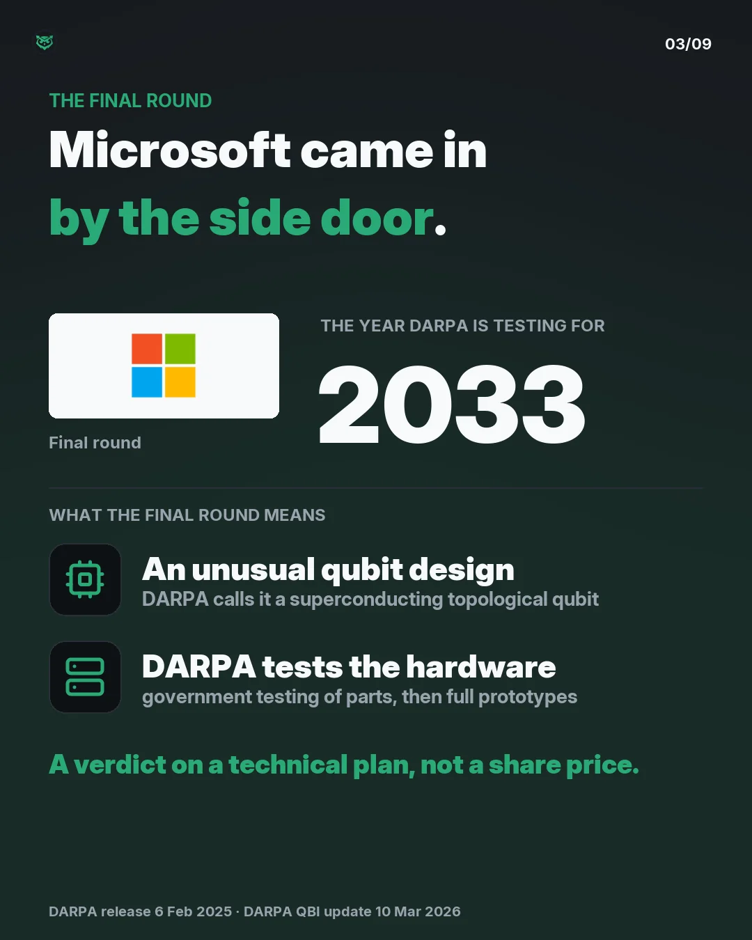 Microsoft came in by the side door.